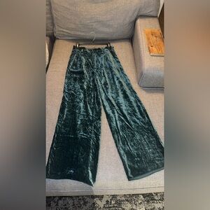 Madewell Velvet Trousers in Deep Green